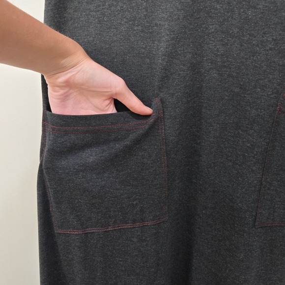 Natural Life Harem Jumpsuit S/M Charcoal Gray Pocket Nomad knit Scandi Oversized - Picture 4 of 7